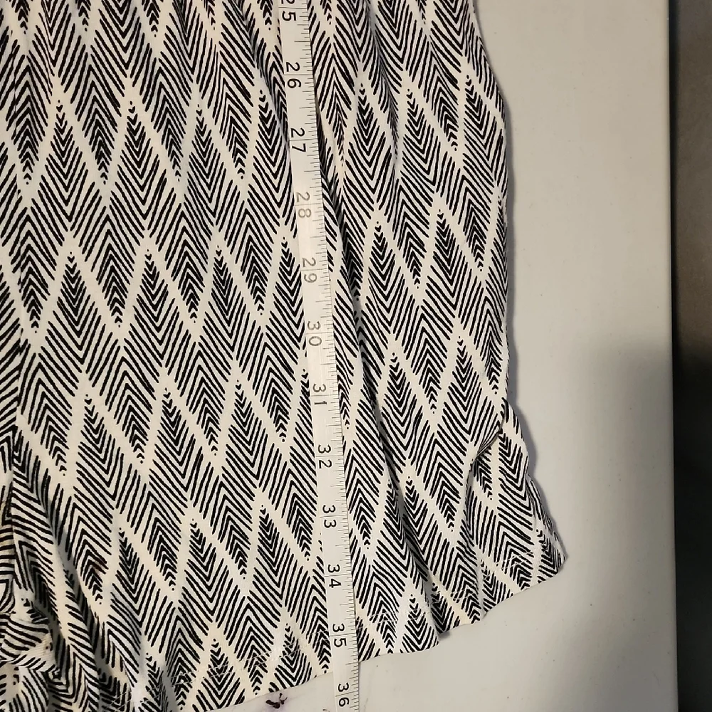 Black and White Chevron Jumpsuit with Tapered Legs - Picture 9 of 10